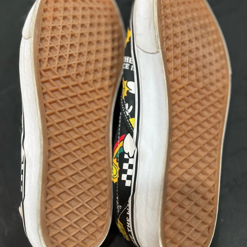 Vans Slip-On Sneakers - Black with Yellow and Blue Print - Picture 3 of 3